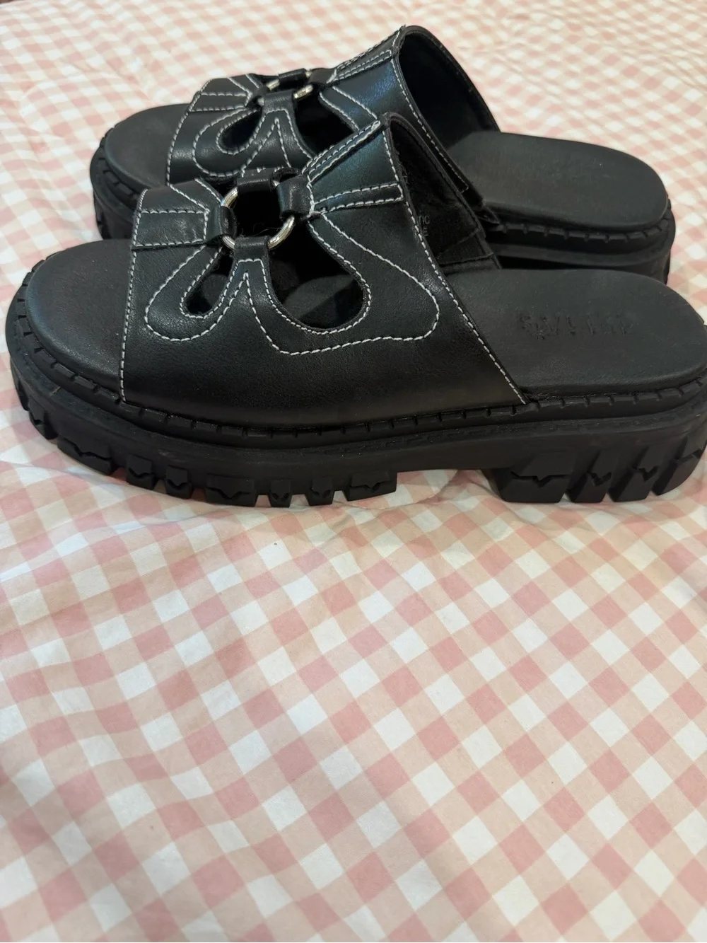 Black platform sandals